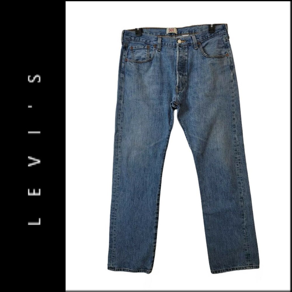 Levi's 501 Men Denim Button Fly Straight Jeans 38